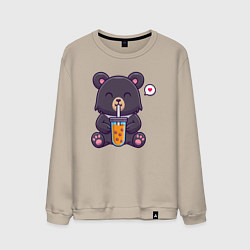 Мужской свитшот Мишка с напитком