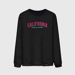 Свитшот хлопковый мужской California surf paradise, цвет: черный
