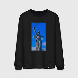 Свитшот хлопковый мужской Родина мать статуя, цвет: черный