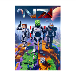 Свитшот хлопковый мужской Mass effect and Minecraft - ai art collaboration, цвет: белый — фото 2