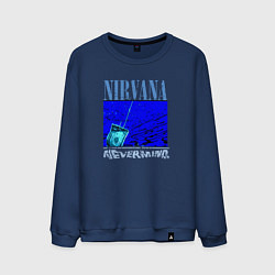 Свитшот хлопковый мужской Nirvana nevermind rock, цвет: тёмно-синий