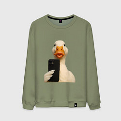 Свитшот хлопковый мужской Дакфейс, цвет: авокадо