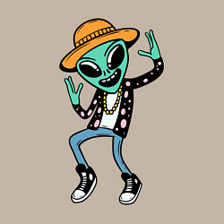 Свитшот хлопковый мужской Инопланетянин танцует, цвет: миндальный — фото 2