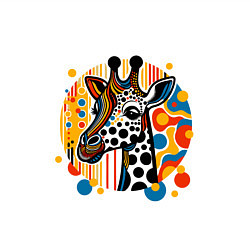 Свитшот хлопковый мужской Абстракция жираф в точечку, цвет: белый — фото 2