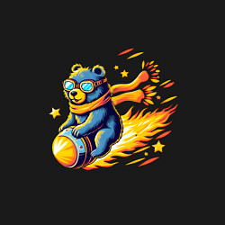 Свитшот хлопковый мужской Медведь-метеорит, цвет: черный — фото 2