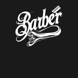 Свитшот хлопковый мужской Барбер с бритвой, цвет: черный — фото 2