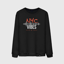 Свитшот хлопковый мужской NYC vibes, цвет: черный