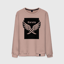 Свитшот хлопковый мужской Крылья карате, цвет: пыльно-розовый