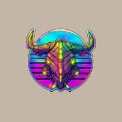 Свитшот хлопковый мужской Cyber bull, цвет: миндальный — фото 2