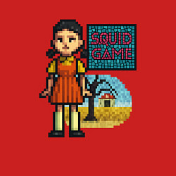 Свитшот хлопковый мужской Пиксельная кукла - Игра в кальмара, цвет: красный — фото 2