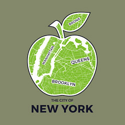 Свитшот хлопковый мужской Сity of New York, цвет: авокадо — фото 2