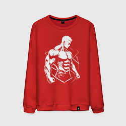 Свитшот хлопковый мужской Мускулистый аниме, цвет: красный