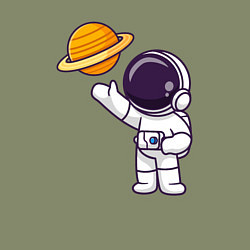 Свитшот хлопковый мужской Привет Сатурну, цвет: авокадо — фото 2