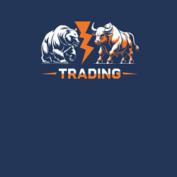 Свитшот хлопковый мужской Трейдинг медведь и бык, цвет: тёмно-синий — фото 2