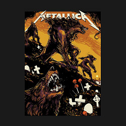 Свитшот хлопковый мужской Metallica - wolf, цвет: черный — фото 2