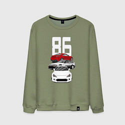 Свитшот хлопковый мужской Toyota AE86 GT86 GR86 Эволюция легенды JDM, цвет: авокадо