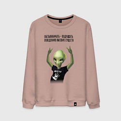 Свитшот хлопковый мужской Обезьянничать, цвет: пыльно-розовый