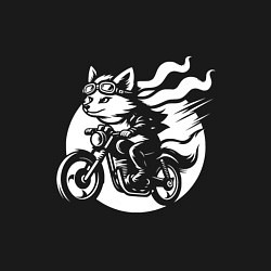 Свитшот хлопковый мужской Лиса на мотоцикле, цвет: черный — фото 2