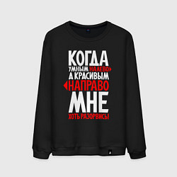 Свитшот хлопковый мужской А мне хоть разорваться, цвет: черный