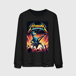 Свитшот хлопковый мужской Bender cool thrash rock guitarist - Futurama, цвет: черный