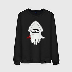 Свитшот хлопковый мужской Символ кальмар, цвет: черный