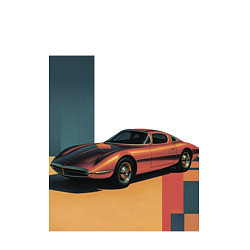 Свитшот хлопковый мужской Ретрофутуризм спорткар поп-арт 1970-е, цвет: белый — фото 2