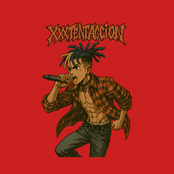 Свитшот хлопковый мужской XXXTentacion в аниме стиле, цвет: красный — фото 2
