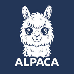 Свитшот хлопковый мужской Альпака с большими глазами, цвет: тёмно-синий — фото 2