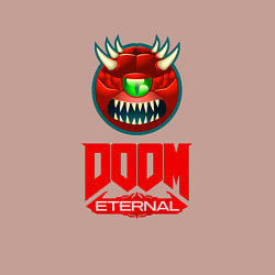 Свитшот хлопковый мужской Doom eternal logo, цвет: пыльно-розовый — фото 2