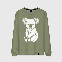 Свитшот хлопковый мужской Коала в стиле минимализм, цвет: авокадо