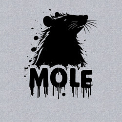 Свитшот хлопковый мужской Крот в черных каплях, цвет: меланж — фото 2