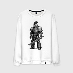 Свитшот хлопковый мужской Спартанец с цепным клинком, цвет: белый