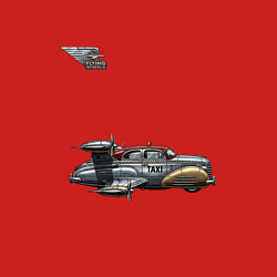 Свитшот хлопковый мужской Такси летающее, ретрофутуризм, цвет: красный — фото 2