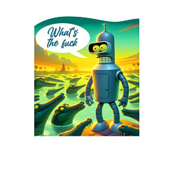 Свитшот хлопковый мужской Bender bending robot among the crocodiles, цвет: белый — фото 2