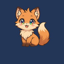 Свитшот хлопковый мужской Кавайная лисичка, цвет: тёмно-синий — фото 2