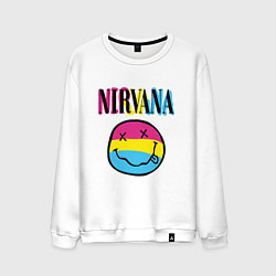 Свитшот хлопковый мужской Нирвана цветной, цвет: белый