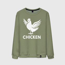 Свитшот хлопковый мужской Курица с крыльями, цвет: авокадо