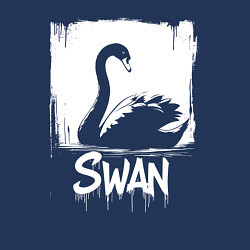 Свитшот хлопковый мужской Лебедь в стиле граффити, цвет: тёмно-синий — фото 2