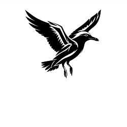 Свитшот хлопковый мужской Летящая чайка, цвет: белый — фото 2