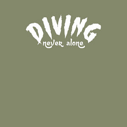 Свитшот хлопковый мужской Diving never alone - motto, цвет: авокадо — фото 2