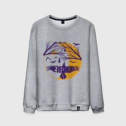 Свитшот хлопковый мужской Полёт в Невермор, цвет: меланж