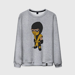 Свитшот хлопковый мужской Scorpion fighter - Mortal Kombat, цвет: меланж