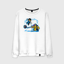 Свитшот хлопковый мужской Скорпион против Саб-зиро, цвет: белый