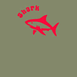 Свитшот хлопковый мужской Акула-красный силуэт, цвет: авокадо — фото 2