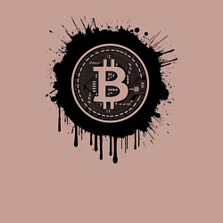 Свитшот хлопковый мужской Биткоин в черной красках, цвет: пыльно-розовый — фото 2