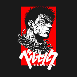 Свитшот хлопковый мужской Берсерк на красном, цвет: черный — фото 2