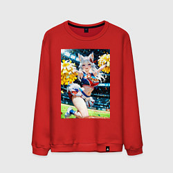 Свитшот хлопковый мужской Жаркая поддержка от лисицы, цвет: красный