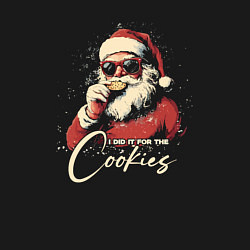 Свитшот хлопковый мужской Santa cookies, цвет: черный — фото 2