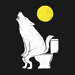 Свитшот хлопковый мужской Срущий волк, цвет: черный — фото 2