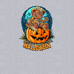 Свитшот хлопковый мужской Мишка на тыкве, цвет: меланж — фото 2